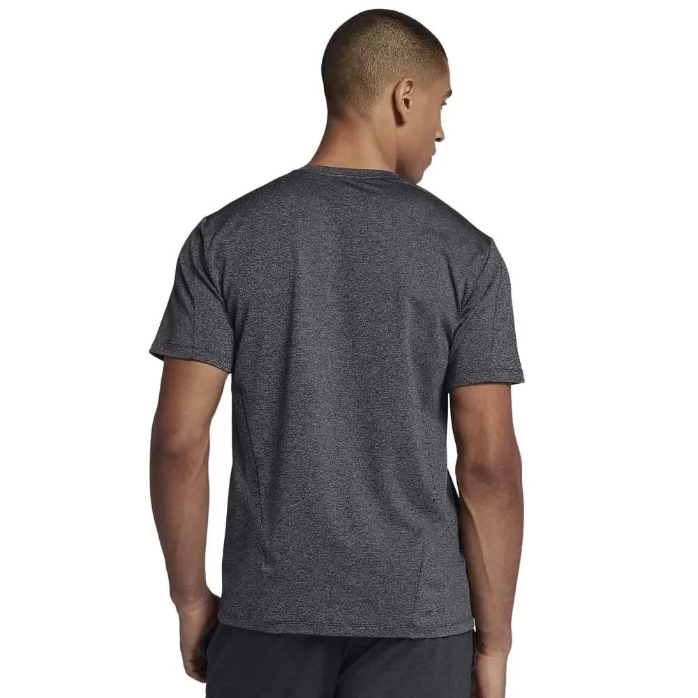 Nike Mens Dri-Fit Hypermax Short Sleeve Training T-Shirt - Heathered Black Large